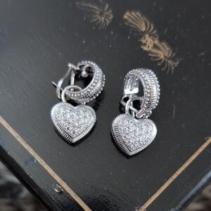 Heidi Daus Silver Heart Earrings